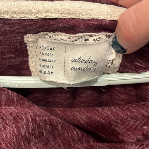 Saturday Sunday Spacedye Maroon Crochet Back Swing Tunic - Picture 2 of 3